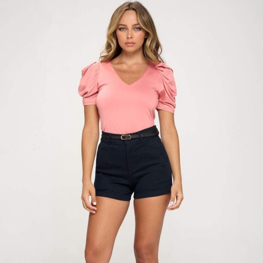 Love Puff Sleeve Top: Small-Large